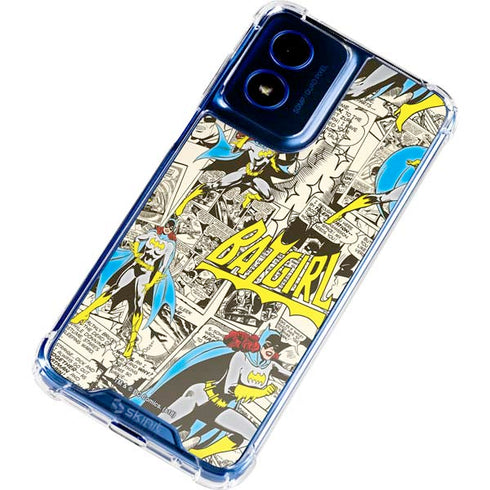 DC Comics Batman Batgirl Vintage Action pose pattern Moto G 5G (2024) Clear Case